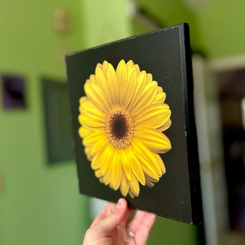 Stunning Floral Vibrant Yellow Cottagecore Wooden Wall Plaque Decor